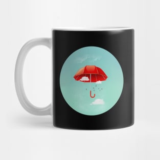 Red Umbrella in the Clouds Mug